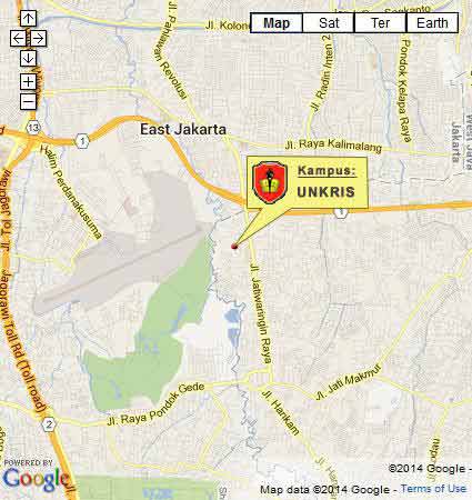 Peta Lokasi Kampus Pascasarjana (S2 Magister) Universitas Krisnadwipayana Jakarta Nomor